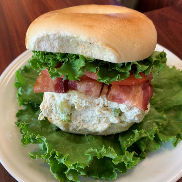 Bronxville The original Chicken Salad bagel sandwich with bacon